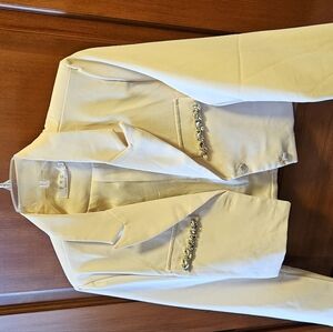 Woman Ivory Fashion Crop Blazer